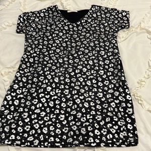Fun black and silver print tunic dress